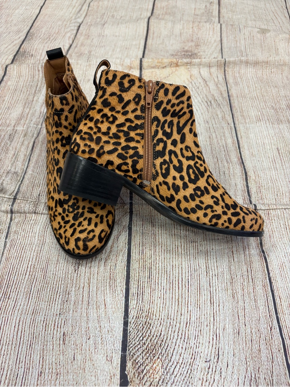 😍 Vionic Leopard Print Ankle Boots - Women's calf hair cheetah print Booties
